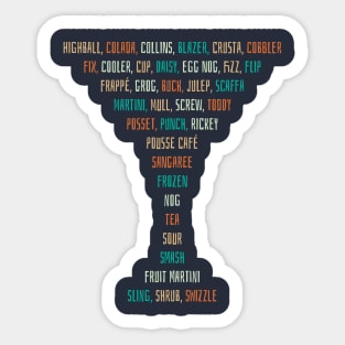Cocktail Types as a Martini glass Sticker